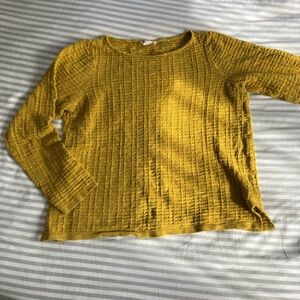Eileen Fisher Mustard Knit Long Sleeve Top